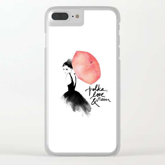 Polka Rain Clear iPhone Case