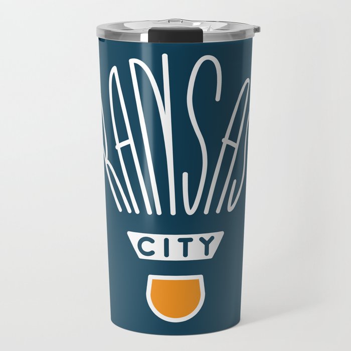 Kansas City Shuttlecock Type - White Travel Mug