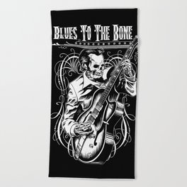 Blues to the Bone Rockabilly Beach Towel