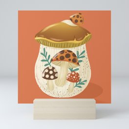 Vintage Mushroom Canister Mini Art Print