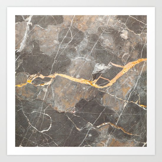 Grey Marble Art Print