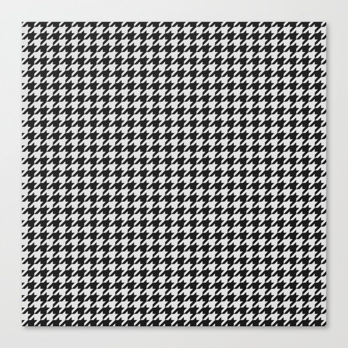 Friendly Houndstooth Pattern, black and white Canvas Print