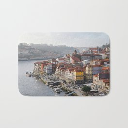 Porto's Cityscape. The Ribeira area alongside the Douro River. Bath Mat | Portocityscape, Panoramic, Urban, Cityscape, Photo, Worldheritagesite, Ribeira, Portugal, Riverside, Landmark 
