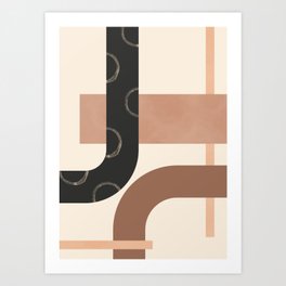 Mid Century Lines, Geometric Lines Art Print