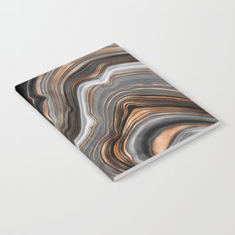 Elegant black marble with gold and copper veins Notebook