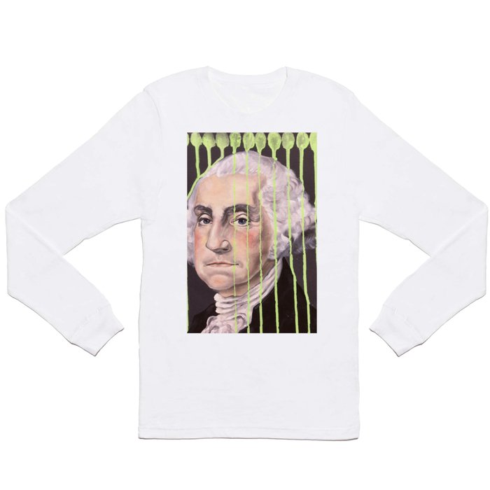 Green Drip George Washington Long Sleeve T Shirt