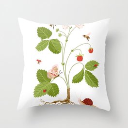 Wild Strawberries Throw Pillow