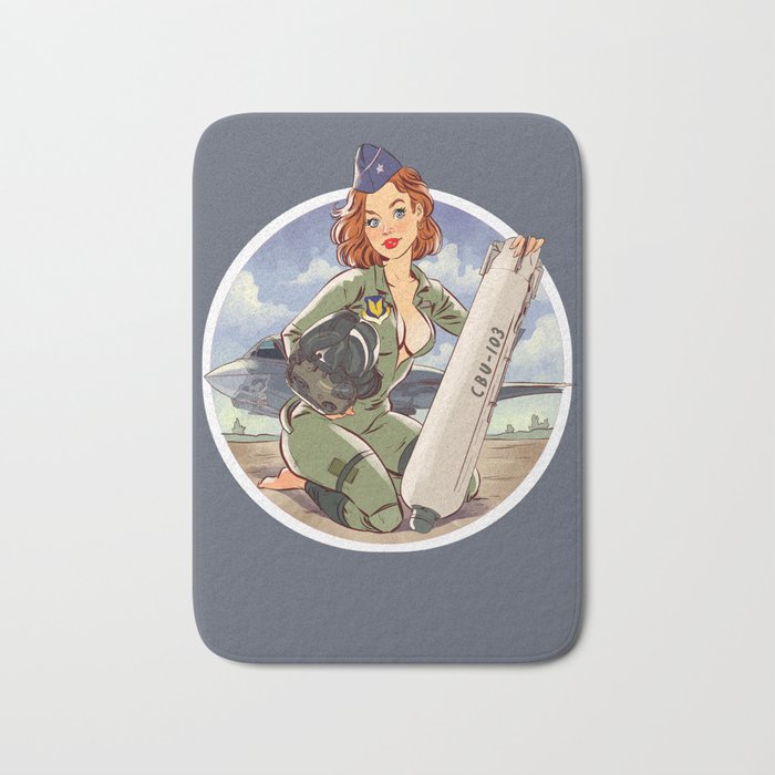 Barbara Air Force Jet Fighter Pilot Bath Mat By Usmilpin Society6