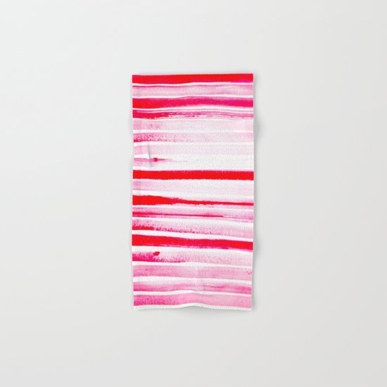 Christmas Candy Cane Red Stripe Hand & Bath Towel