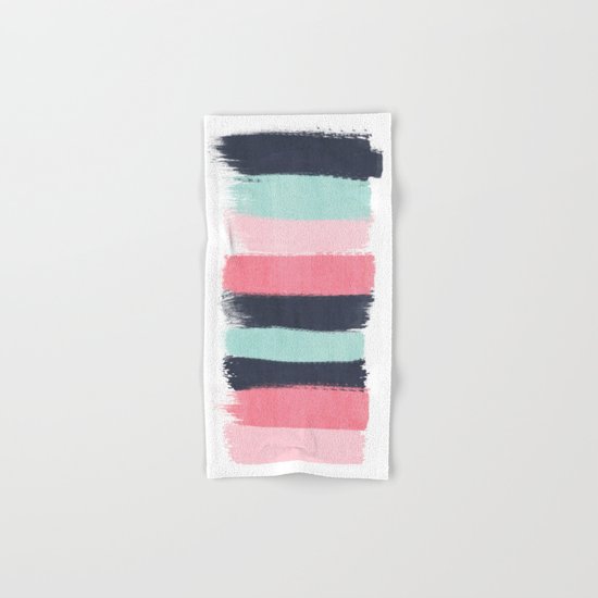 Cecily - abstract paint brush strokes paintbrush brushstrokes boho chic trendy modern minimal Hand & Bath Towel