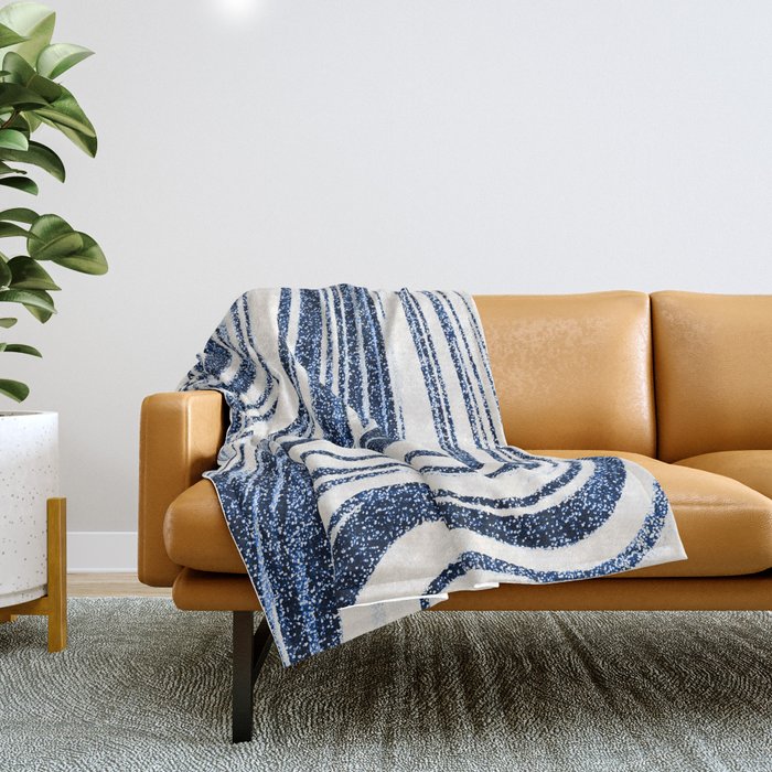 Textured Marble - Indigo Blue Throw Pillow by SilverPegasus