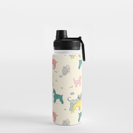 Retro Dogs and Cats Water Bottle