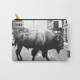 Street Walker Carry-All Pouch | Photo, Pop Art, Pattern, Animal, Vintage, Realism, Illustration, Bison, Ink, Oil 