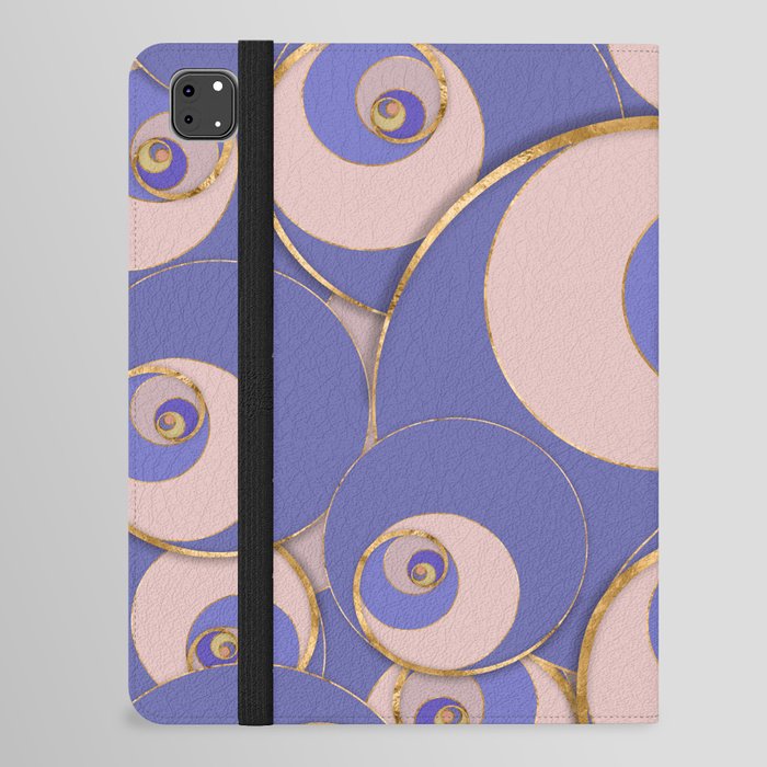 Golden Spiral - Very Peri Pattern iPad Folio Case