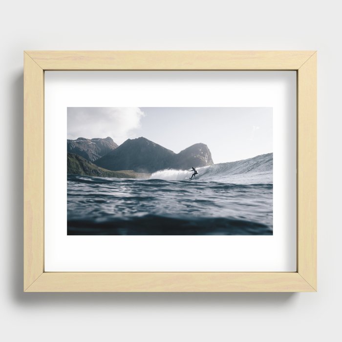 Summer Wave in the Lofoten Islands Recessed Framed Print