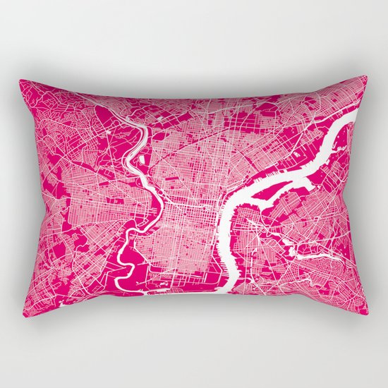Philadelphia map raspberry Rectangular Pillow