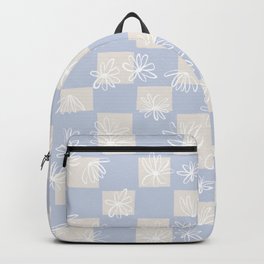 Daisy checkerboard in dusty blue Backpack