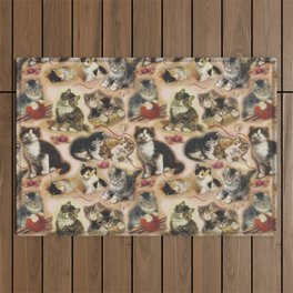PLAYING KITTENS  Outdoor Rug