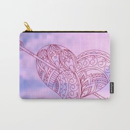 love in the sky Carry-All Pouch | Abstract, Illustration, Valentinday, Romantic, Popart, Arrow, Heart, Boho, Sky, Ethnic 