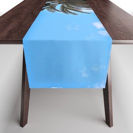 Palm Tree Wind Clouds Sky Summer Table Runner