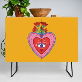 Mexican heart in yellow Credenza
