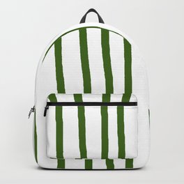 Simply Drawn Vertical Stripes in Jungle Green Backpack