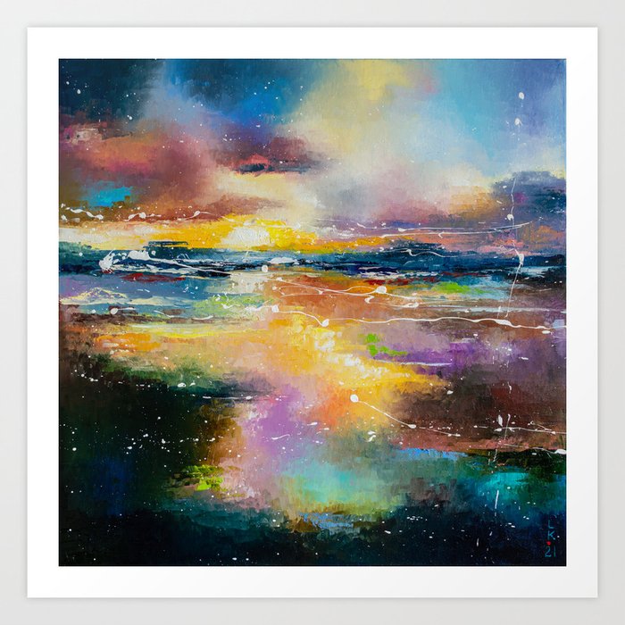 Impression of the sea sunset 2 Art Print