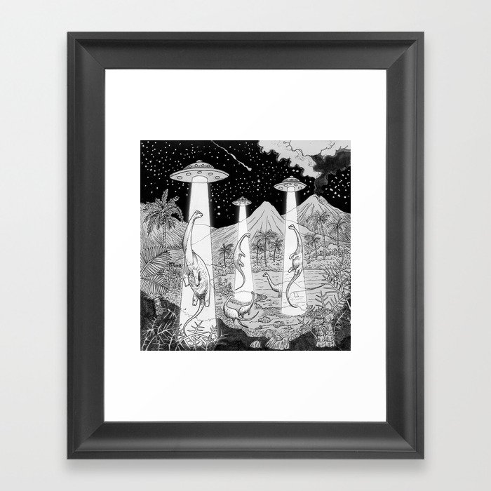 Dino abduction Framed Art Print