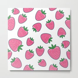 Cute Strawberry Design Metal Print
