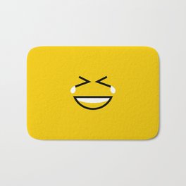 type face: laugh yellow Bath Mat