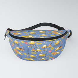 Construction Vehicles Blue Pattern Fanny Pack