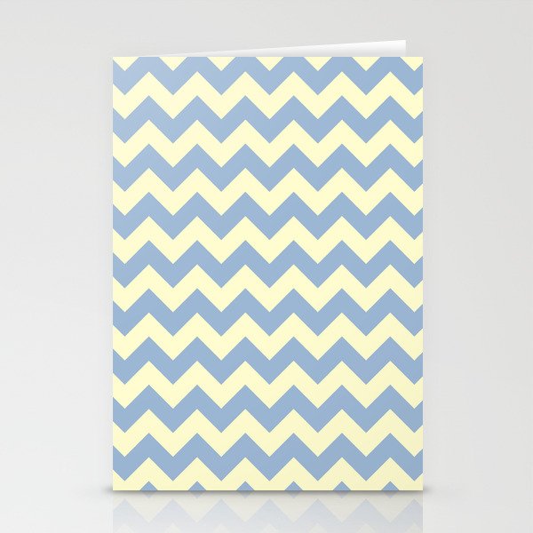 Cerulean and Cream Chevrons Stationery Cards