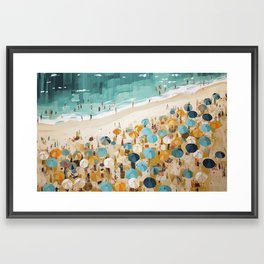 UtopiArt Design - The Beach of the parasols Framed Art Print
