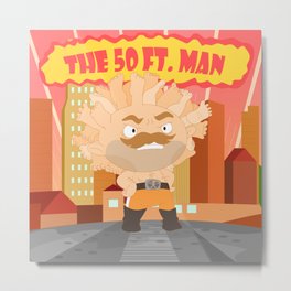 The powerful 50ft. man Metal Print | Vector, Illustration, Children, Digital 