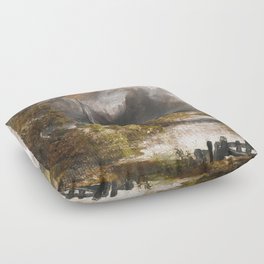 Cathedral and English Landscape art by John Constable Floor Pillow