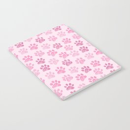 Pink Paws doodle seamless pattern. Digital Illustration Background. Notebook