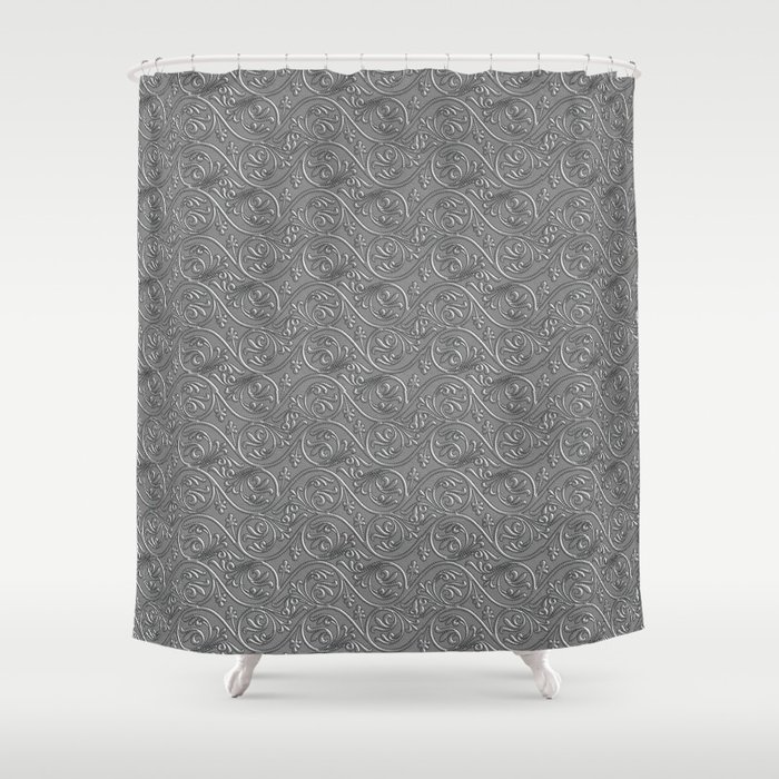 Silver-Waves Shower Curtain