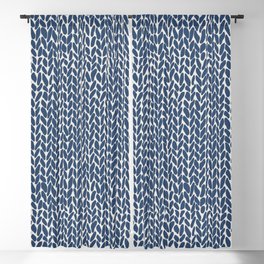 Hand Knit Navy Blackout Curtain