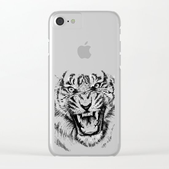 Tiger Portrait Animal Design Clear iPhone Case