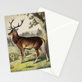 Deer Print, PRINTABLE Vintage Deer Art, Woodland Forest Fauna Animal Illustration, Antique Deer Wall Art, Deer Painting Stationery Card
