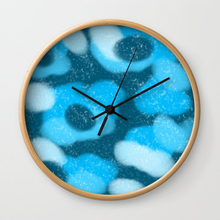 Cloudy Blue Flower Wall Clock
