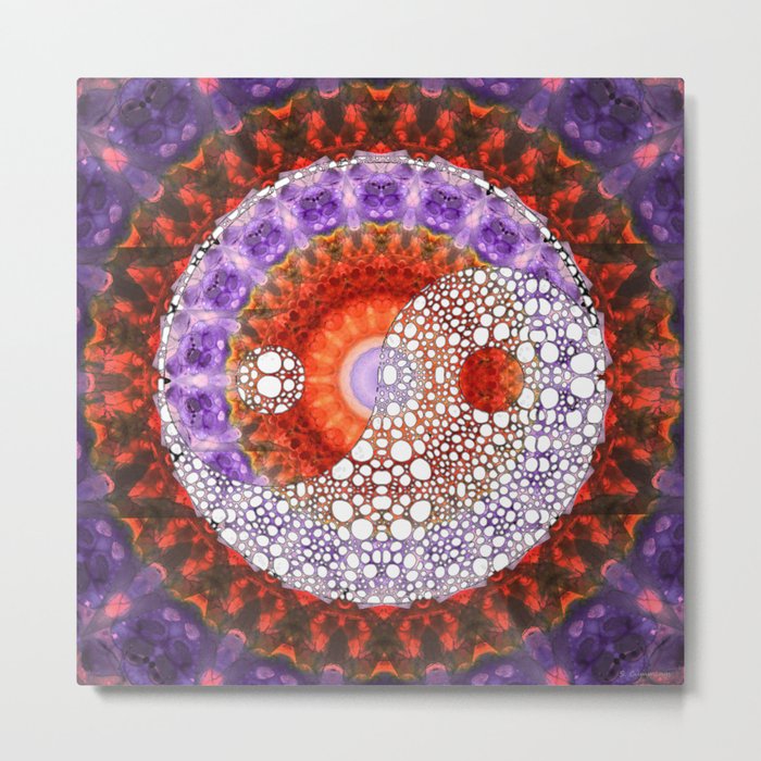 Majestic Yin And Yang - Red And Purple Art - Sharon Cummings Metal Print