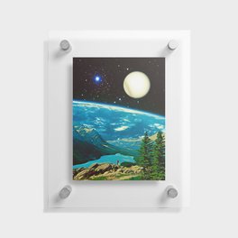 Cosmic Nature - Space Collage, Retro Futurism, Sci-Fi Floating Acrylic Print