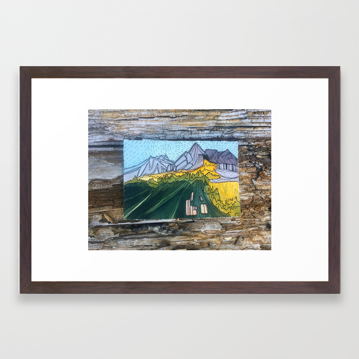 Pacific Crest Trail Postcard Framed Art Print By Lindseyfox Society6
