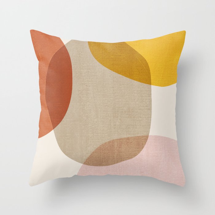 Colorful Modern Circles Art Throw Pillow