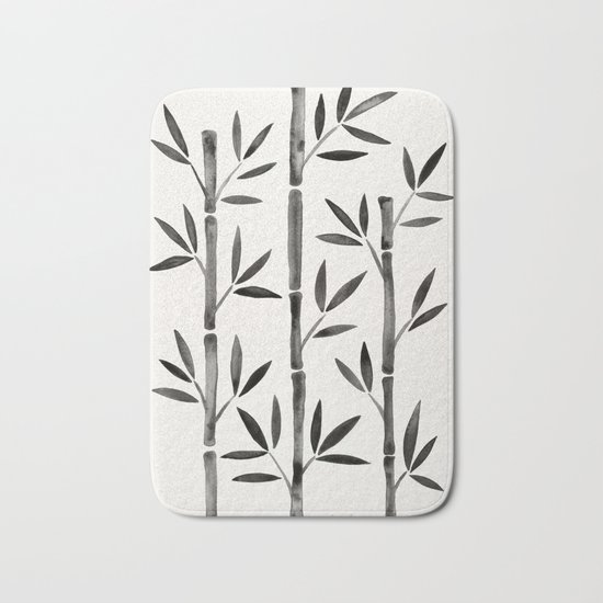 Black Bamboo Bath Mat