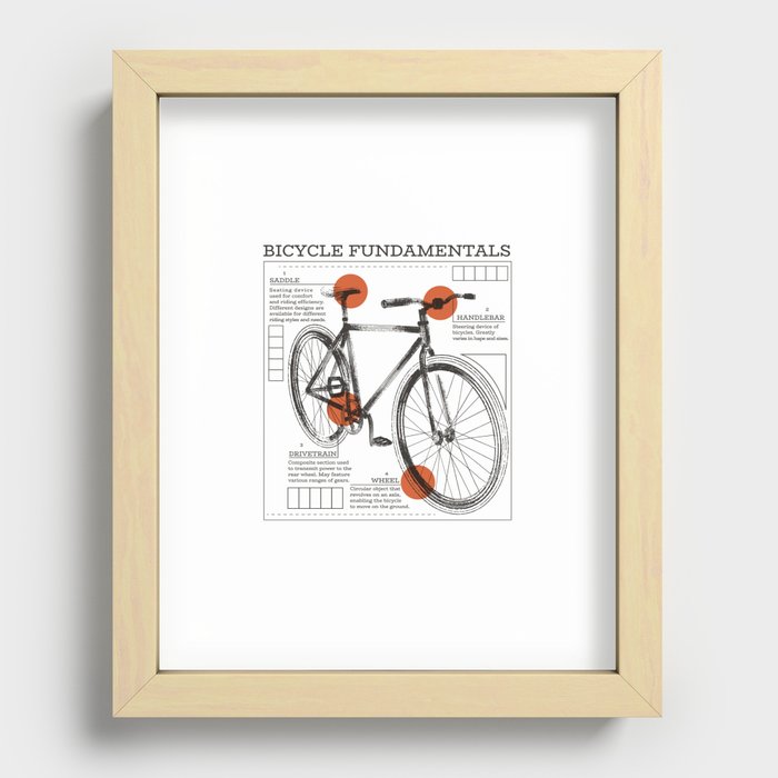 Bicycle Fundamentals Bike Infigraphic Recessed Framed Print