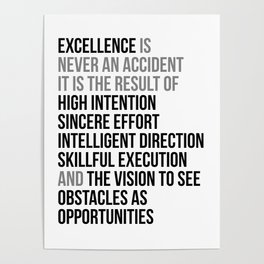 Excellence Is Never An Accident, Office Decor, Office Wall Art, Office Art, Office Gifts Poster