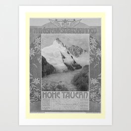 retro noir et blanc Hohe Tauern Art Print | Vintage, Railroad, Graphicdesign, Railfan, Poster, Tauern, Chemin, Railwayana, Blanc, Oestereich 