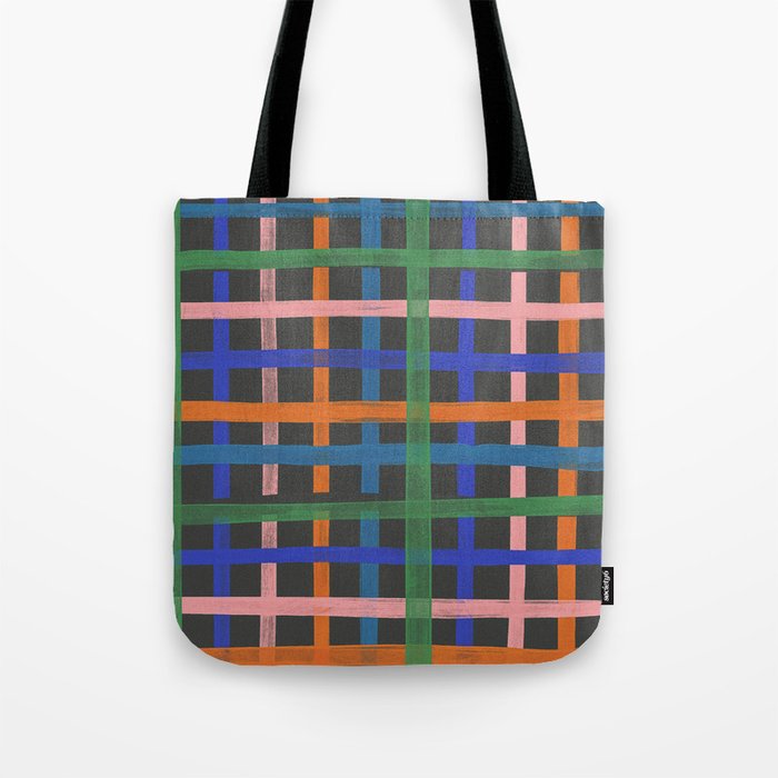 Dark plaid pattern Tote Bag